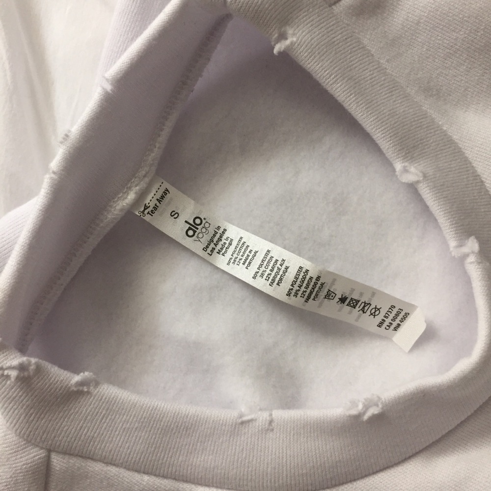 NWT Alo white Cropped Warrior sweatshirt-S - Picture 5 of 5